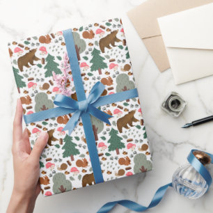 Loop door de Bossen op wit Cadeaupapier