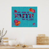 Loop door Faith boho chic floral Scriptkunst Poster (Keuken)