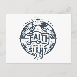 Loop door geloof niet door zicht briefkaart