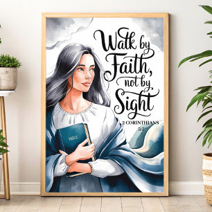 Loop door het geloof – Christelijke wandkunst voor Poster