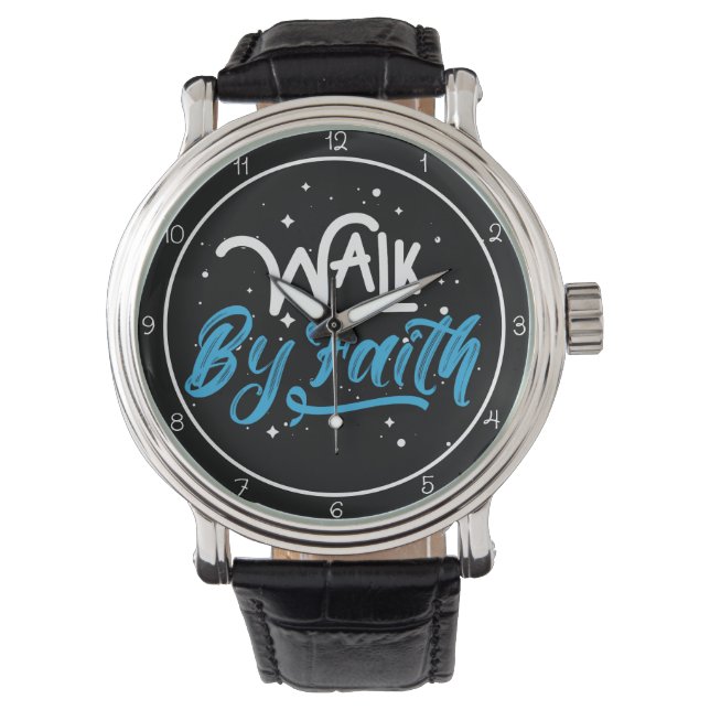 Loop Door Het Geloof Design Horloge (Voorkant)