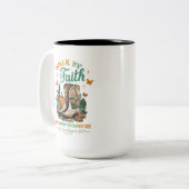 Loop door het geloof.... tweekleurige koffiemok (Voorkant links)
