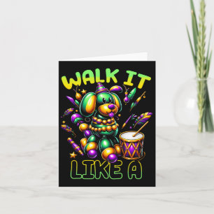 Loop het als een kralenhond Mardi Gras FatTuesday Kaart