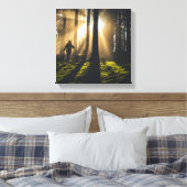 loop in de bossen canvas afdruk (Insitu (Slaapkamer))