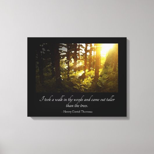 Loop in de Bossen Thoreau Quote Canvas Afdruk (Voorkant)