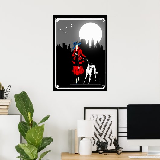 Loop in de  kunsten van de Moonlight Poster (Thuiskantoor)