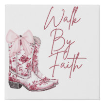 Loop in geloof canvasprint – Westerse christelijke