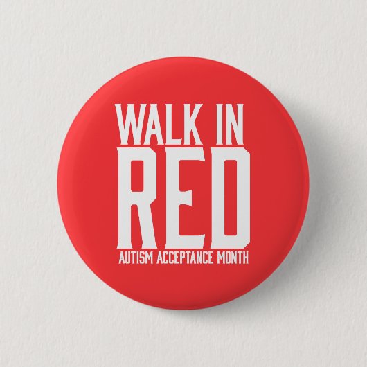 Loop in Red Autism Acceptance Button (Voorkant)