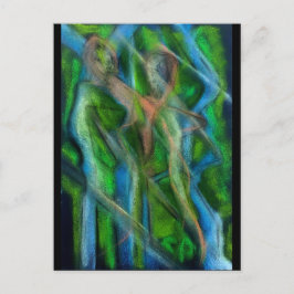 Loop langs de rivier briefkaart