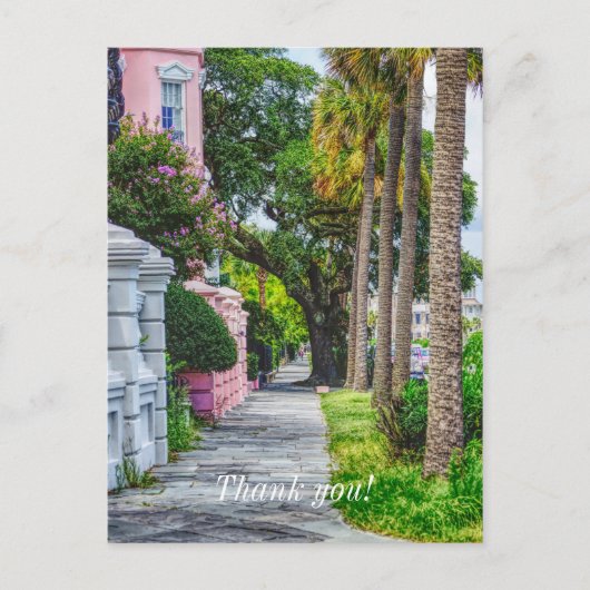 Loop langs Rainbow Row Dank je wel Briefkaart (Voorkant)