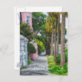 Loop langs Rainbow Row Dank u Briefkaart (Voorkant / Achterkant)