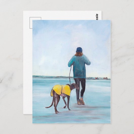 Loop mee met mijn Briefkaart voor de Greyhound Dog (Voorkant / Achterkant)