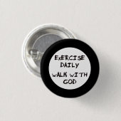 Loop met God Ronde Button 3,2 Cm (Voorkant /achterkant)