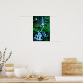 Loop met Natuur Beauful Waterfall Green Natuur Poster (Keuken)