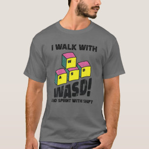 Loop Met WASD Ren Shift Grappige Desktop Pc Videos T-shirt
