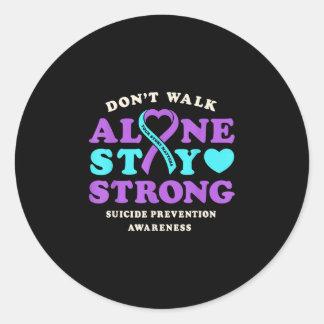 Loop niet alleen preventie bewustzijn lint hart ronde sticker