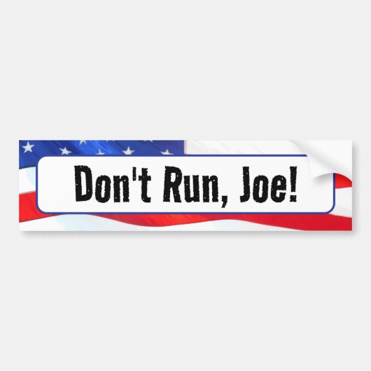 Loop niet, Joe Quote op vlag Bumpersticker (Voorkant)