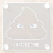 Loop niet op me, poep glazen onderzetter (Achterkant)