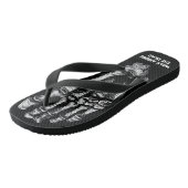 Loop onder de dode skeletbotten gothic teenslippers (Schuin)