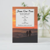 Loop op de Beach sparen de Datum Save The Date (Staand voorkant)
