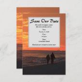 Loop op de Beach sparen de Datum Save The Date (Voorkant / Achterkant)