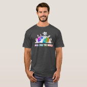 Loop voor de wereld met liefde in de baai t-shirt (Voorkant volledig)