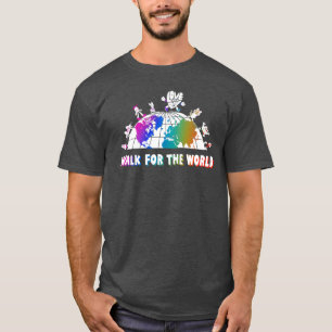 Loop voor de wereld met liefde in de baai t-shirt