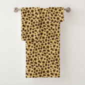 Loopard Print, Chocolate Brown en Camel Tan Bad Handdoek (Insitu)