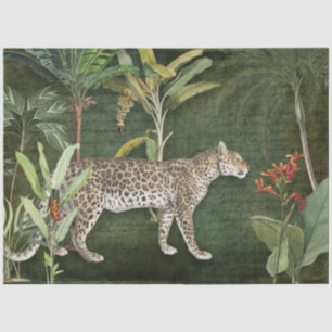 Loopard Tropical Floral n in Foliage Oerwoud Tissuepapier