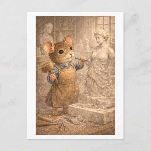 Loopbaan Muis als Beeldhouwer Briefkaart (Voorkant)