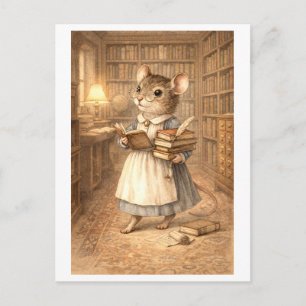 Loopbaan Muis als Bibliothecaris Briefkaart