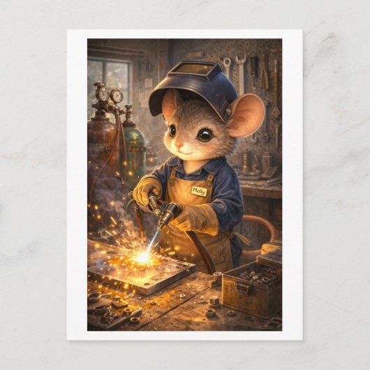 Loopbaan Muis als lasser Briefkaart (Voorkant)