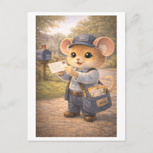 Loopbaan Muis als Postbode Briefkaart