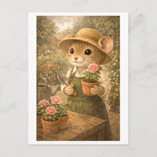 Loopbaan Muis als tuinman Briefkaart