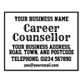Loopbaanadviseur met naam, adres, enz. 	rubberstempel (Afrduk)