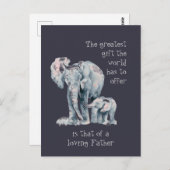Loopende olifant vader & baby Animal Quote Briefkaart (Voorkant / Achterkant)