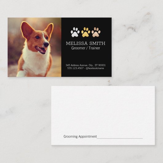 loophond | Hond Trainer en Groomer Appt Afsprakenkaartje (Voorkant / Achterkant)