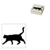 loopkat-silhouet 	rubberstempel (Gestempeld)