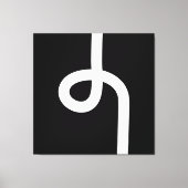 Loopline - wit op zwart canvas afdruk (Voorkant)