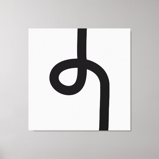 Looplinie - zwart op wit canvas afdruk (Voorkant)