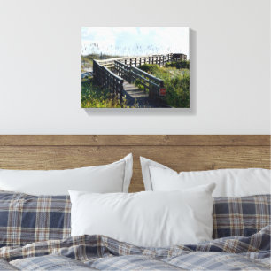 Looppad naar het strand fotokaart canvas afdruk