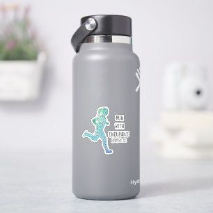"Looppas met duurzaamheid" Meisdrager op maat gesn Sticker