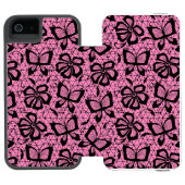 looppatroon met vlinders incipio iPhone portemonnee hoesje (Agenda Open)