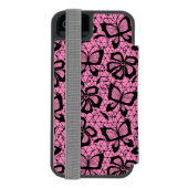 looppatroon met vlinders incipio iPhone portemonnee hoesje (Agenda Achterkant)