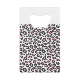 Loopspatafdruk, cheetah-afdruk, roze, giraal kredietkaart flessenopener