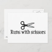 Loopt met schaar briefkaart (Voorkant / Achterkant)