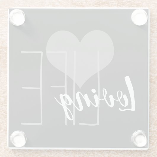 LOOPTIJD met hart | Glazen Onderzetter (Achterkant)