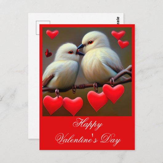 Loopvogels valentijn briefkaart (Voorkant / Achterkant)