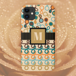 Loopy Lines met hybride paisley in donkere retro iPhone 11 Hoesje