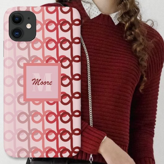 Loopy Lines - Rood tot Roze Ombre Telefoon Case